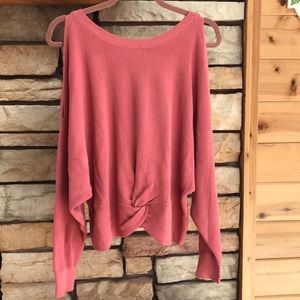 NWT - Express Cold Shoulder Twist-Front Sweater